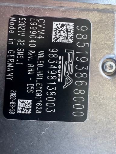 Передняя камера ассистента движения по полосе peugeot 308 iii t10 9834981380