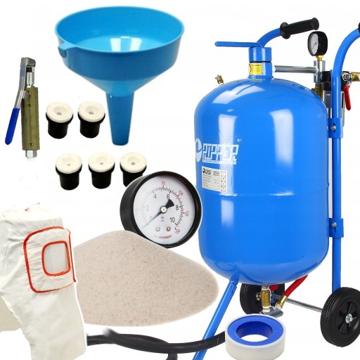 МОБІЛЬНИЙ СИФОН ПІСКОСТРУЙНИЙ АПАРАТ 38 Л 40 Л + АБРАЗИВ 25 кг ПІСКУ