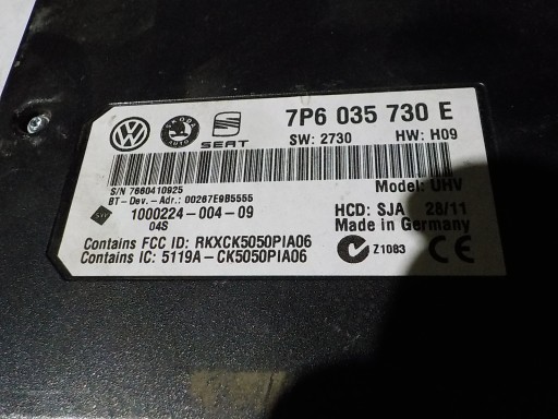 SEAT IBIZA III Module BLUETOOTH 7P6035730E UHV