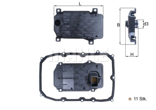 187KIT - MAHLE KNECHT ГИДРАВЛИЧЕСКИЙ ФИЛЬТР АВТОМАТ.SKB AUDI H
