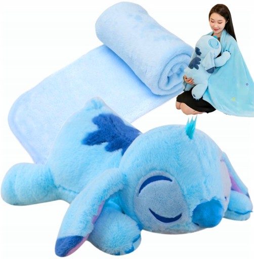 Stich Stitch Koc Przytulanka Kocyk Zestaw 3w1 Maskotka 55 CM Poduszka