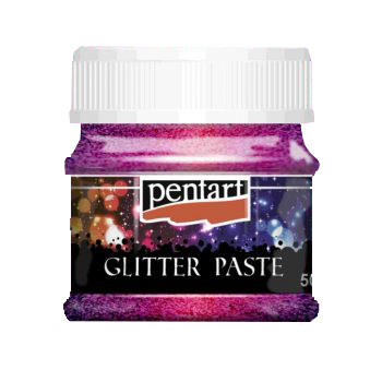 Гліттерна паста PENTART 50мл рожева для декупажу