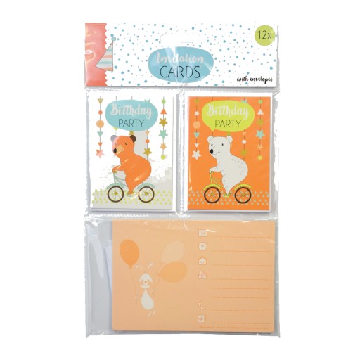 ЗАПРОШЕННЯ НА ДЕНЬ НАРОДЖЕННЯ В КОНВЕРТІ 12 ШТ. 