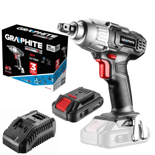 Акумуляторний ударний гайковерт 18В графітовий 58G018 +2