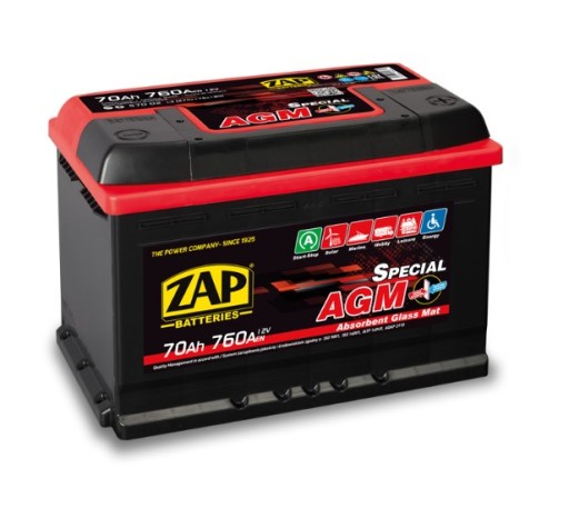 Аккумулятор ZAP Special AGM 12V 70AH 760A P+ 57002