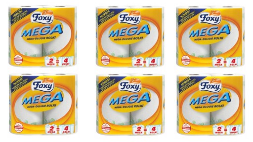 6 X RĘCZNIK PAPIEROWY FOXY MEGA 2SZT DŁUGIE ROLKI