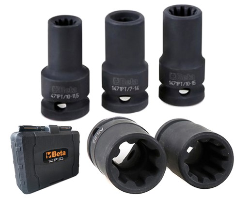 НАБІР УДАРНИХ ГОЛОВОК BETA. 5 шт. ДЛЯ ГАЛЬМІВНИХ ЗАЖИМІВ.