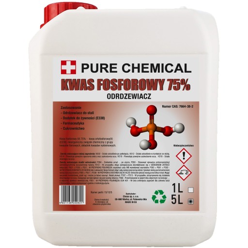 ВИДАЛЕННЯ ІРЖІ З ЧАВУНУ СТАЛІ ФОСФОРНА КИСЛОТА 5л 75%