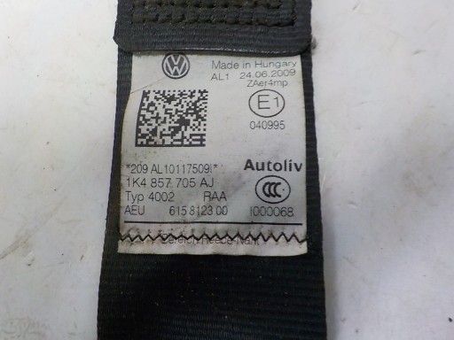 VW GOLF VI Gurten Sicherheits links 1K4857705AJ 615550000