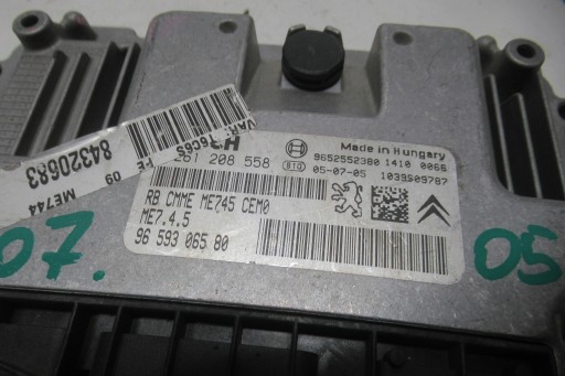 PEUGEOT 307 05R Computer Bedienteil DES MOTORS 9659306580
