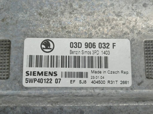 Centralina Motore 03D906032F 5WP4012207 1.2 B 54KM Skoda Fabia e (1999-07)