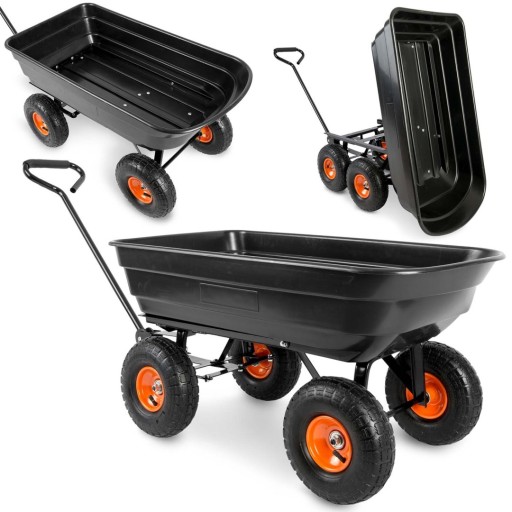 Záhradný vozík 3v1 75L záhradný fúrik do 300 kg sklápač pre domáce práce