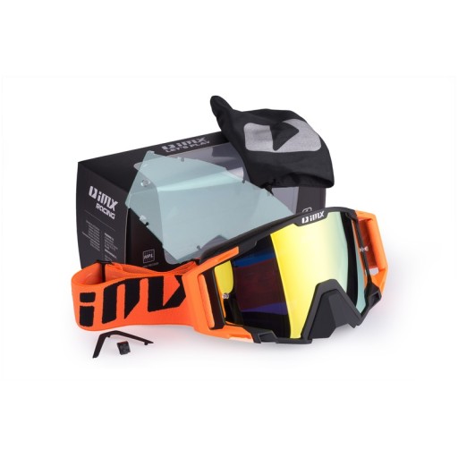 GOGLE IMX SAND BLACK\/ORANGE CROSS ENDURO 2 СТЕКЛА изображение 1