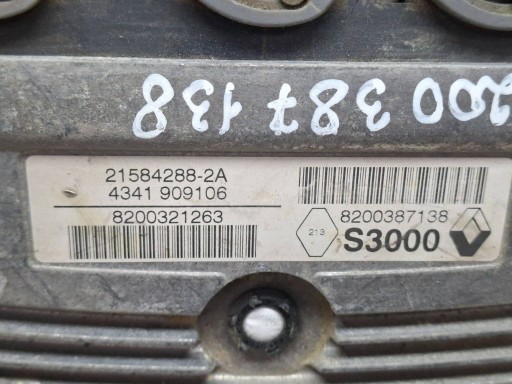 control unit of the engine 215842882A 8200321263 8200387138 RENAULT 1.6 16V