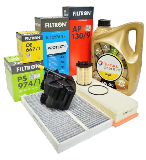 130/9 - КОМПЛЕКТ МАСЛЯНЫХ ФИЛЬТРОВ 5L PEUGEOT 3008 5008 1.6 HDI