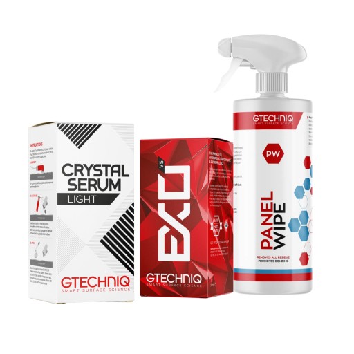 Набор Gtechniq: панель для протирки, сыворотка Crystal Light + EXO 30 мл