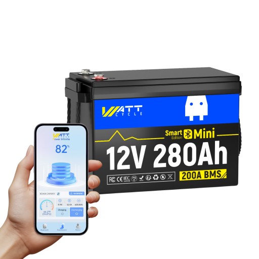Аккумулятор lifepo4 12 в 280 ач, мини-умный bluetooth, интеллектуальный, эффективный