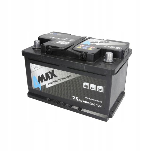 BAT75/700R/4MAX - Аккумулятор 4MAX ECOLINE 75AH 700A P+