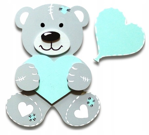 Велика прикраса ведмедик з повітряною кулею-сердечком 17х25 см