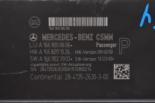 control unit module seat right front A1669008606 MERCEDES CLA C117 13-16