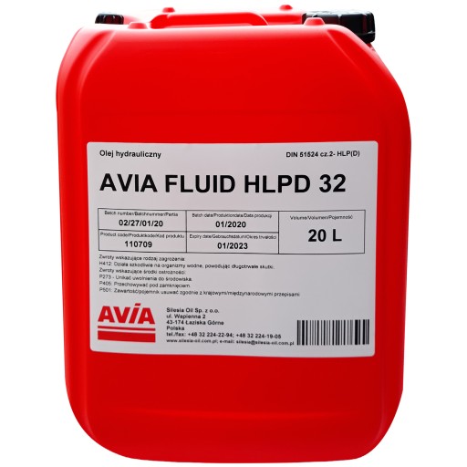 Гидравлическое масло Avia FLUID HLPD 32 HLP-D 32 20L