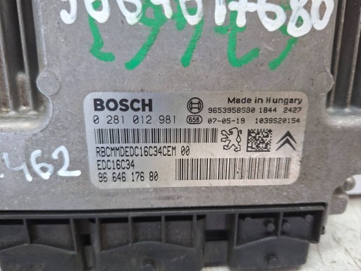 computer 0281012981 9653958980 9664617680 CITROEN PEUGEOT 1.6 HDI