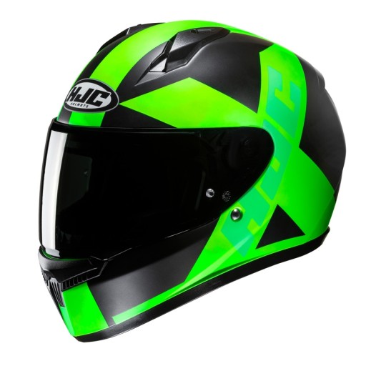 ШЛЕМ HJC C10 TEZ FLUO ЗЕЛЕНЫЙ/ЧЕРНЫЙ (M)