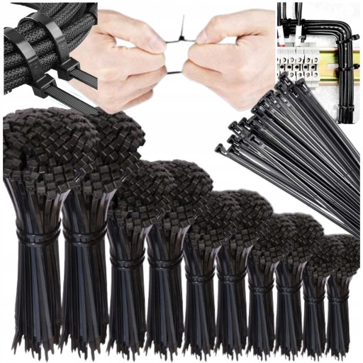 ЗАЖИМЫ ДЛЯ КАБЕЛЯ 1000 ШТ. ЧЕРНЫЕ STRONG XL