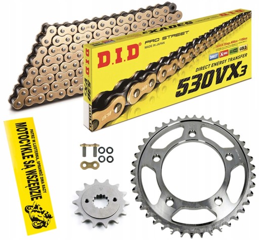 DID530VX3G&B-112 JTF513.17 - КОМПЛЕКТ ПРИВОДА DID SUZUKI GSX-R 1000 07-08 ЗЛОТЫЙ