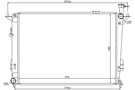67522/NIS - Радиатор двигателя nissan (механическая коробка передач) hyundai santa