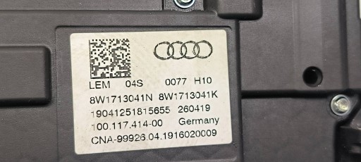páčka změny převodů 8W1713041N AUDI A4 B9