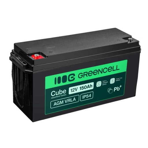 Green cell agm акумулятор vrla 12v 150ah ip54