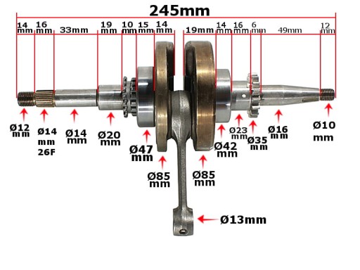 ROY04402 - КОЛІНЧАСТИЙ ВАЛ GY6-60