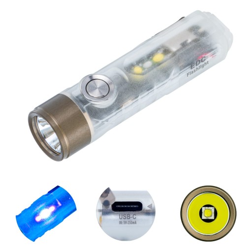 ROVYVON Aurora A7 G4 USB C-брелок-фонарик 650 люмен EDC Белый