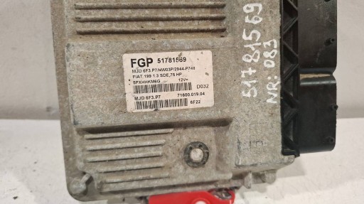 control unit of the engine computer 51781569 Fiat Punto Grande 1.3 JTD