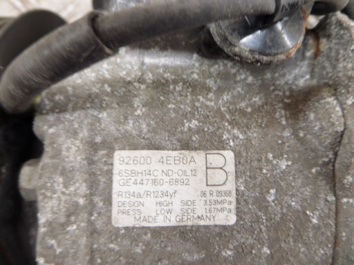 NISSAN QASHQAI J11 1.2 compressor of the air conditioning 926004EB0A