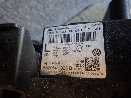 LIGHT FRONT LEFT VW TIGUAN 15- FULL LED 5NB941035B