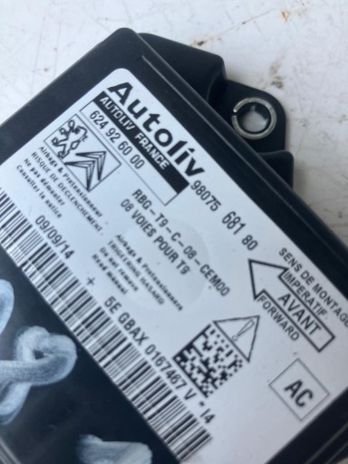 modulo SENSOR airbag PEUGEOT 308 T9 9807568180