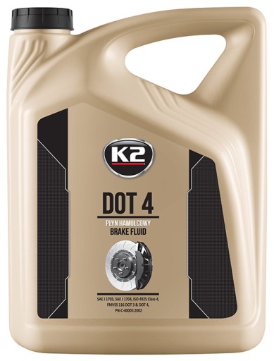 K2 тормозная жидкость DOT 4 230°C 5L