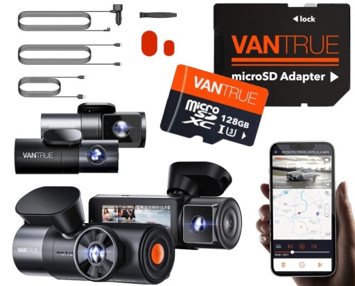 VANTRUE N5 4-КАНАЛЬНЫЙ WI-FI GPS-РЕГИСТРАТОР + КАРТА VANTRUE 128 ГБ