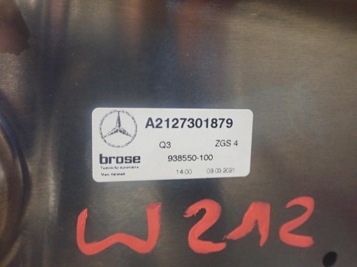 window regulator right rear part MERCEDES E-KLASA W212