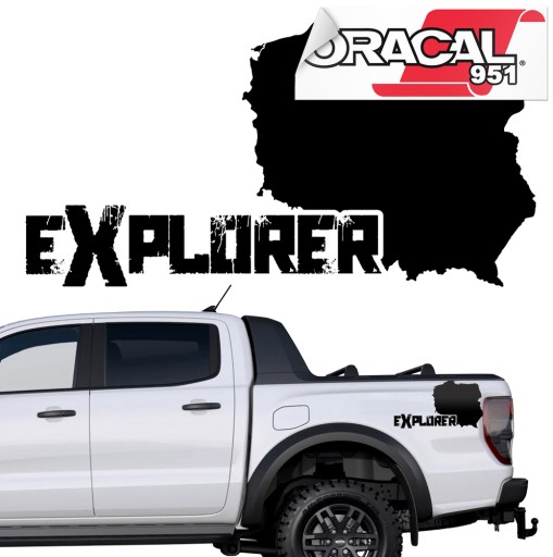 2X наклейка польский EXPLORER карта JEEP BURTA 44X24