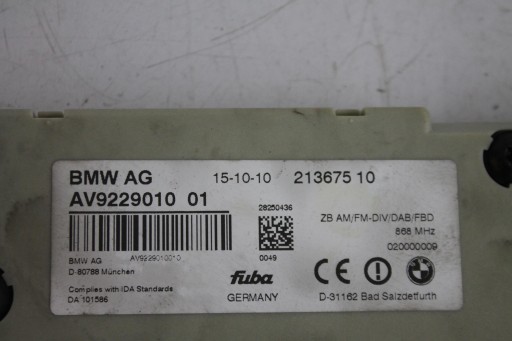 antenna amplifier 9229010 BMW F10 F11 10-17