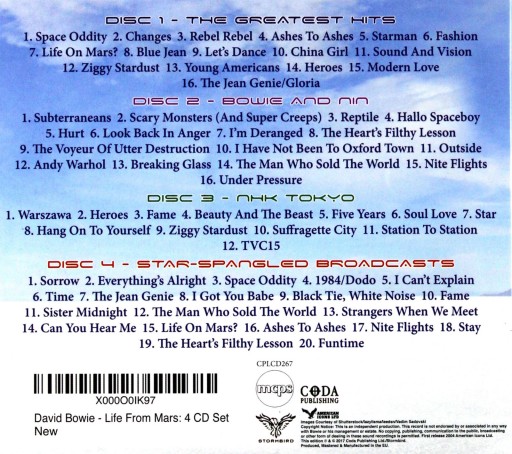 公式オンライン David Bowie 4CD 「Back Outside」 www.lsansimon.com