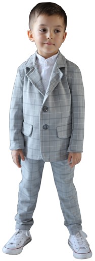 CHLAPČENSKý oblek s bavlnenou kockou 140 146