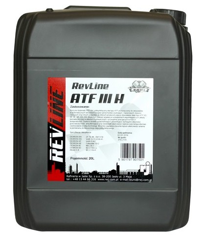 REVLINE ATF III H SEMISYNTHETIC 20L DEXRON IIIH