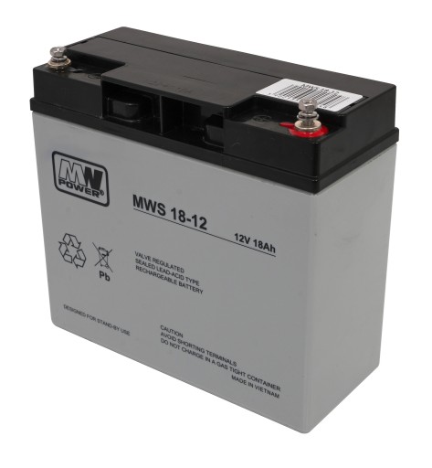 Акумулятор mw потужність mws 18-12 12v 18ah agm ups сигналізація іграшка квадроцикл
