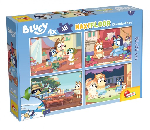 Podlahové puzzle obojstranné Maxi 4x48el Bluey 100354 LISCIANI