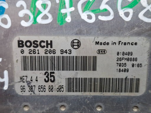 control unit of the engine 0261206943 9638765680 CITROEN PEUGEOT 1.6 16V