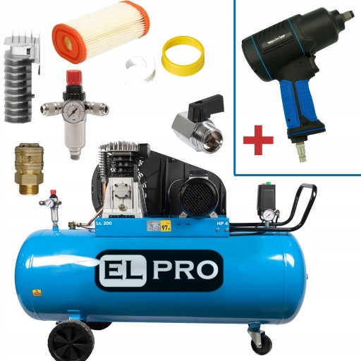 МАСЛЯНЫЙ КОМПРЕССОР ELPRO 200L КОМПРЕССОР + КЛЮЧ